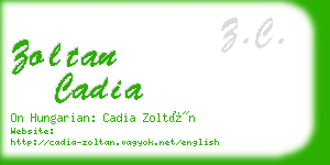 zoltan cadia business card